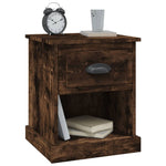 Shadowed Symphony: Set of 2 Black Engineered Wood Bedside Cabinets