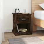 Shadowed Symphony: Set of 2 Black Engineered Wood Bedside Cabinets