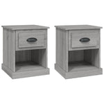 Shadowed Symphony: Set of 2 Black Engineered Wood Bedside Cabinets