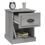 Shadowed Symphony: Set of 2 Black Engineered Wood Bedside Cabinets