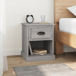 Shadowed Symphony: Set of 2 Black Engineered Wood Bedside Cabinets