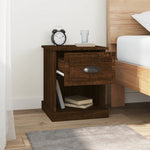 Shadowed Symphony: Set of 2 Black Engineered Wood Bedside Cabinets