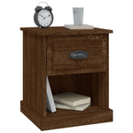 Shadowed Symphony: Set of 2 Black Engineered Wood Bedside Cabinets