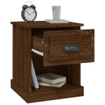 Shadowed Symphony: Set of 2 Black Engineered Wood Bedside Cabinets