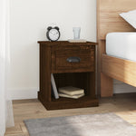 Shadowed Symphony: Set of 2 Black Engineered Wood Bedside Cabinets