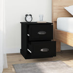 Duo of Shadows: Set of 2 Black Engineered Wood Bedside Cabinets