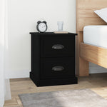 Duo of Shadows: Set of 2 Black Engineered Wood Bedside Cabinets