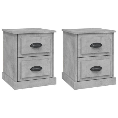 Dual Lustrous Duets: Set of 2 High Gloss White Engineered Wood Bedside Cabinets