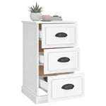 Ivory Serenity: White Engineered Wood Bedside Cabinet