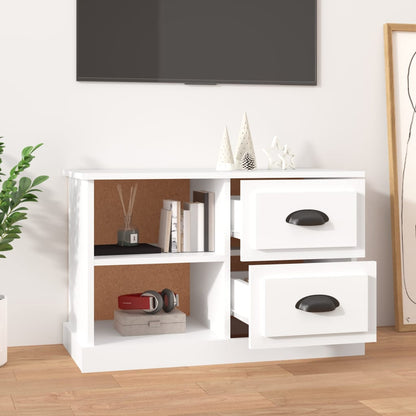 Sleek and Stylish Engineered Wood TV Stand in White Finish