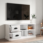 Elegant White Engineered Wood TV Cabinet