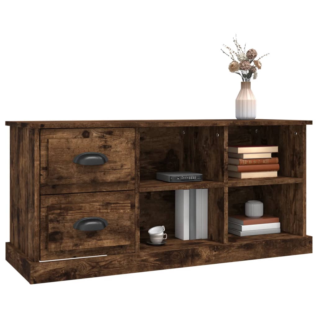 Elegant White Engineered Wood TV Cabinet