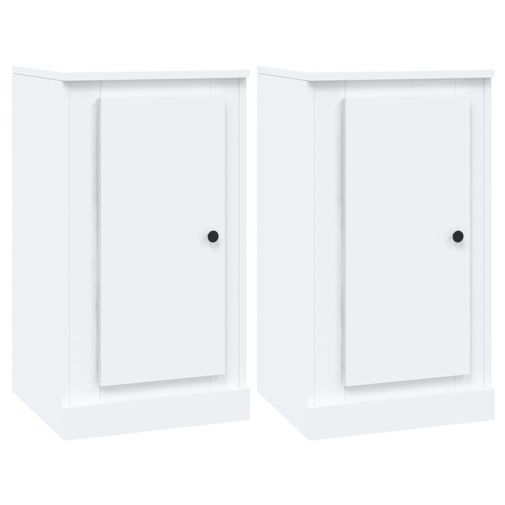 Twin Elegance: Dual White Engineered Wood Sideboards