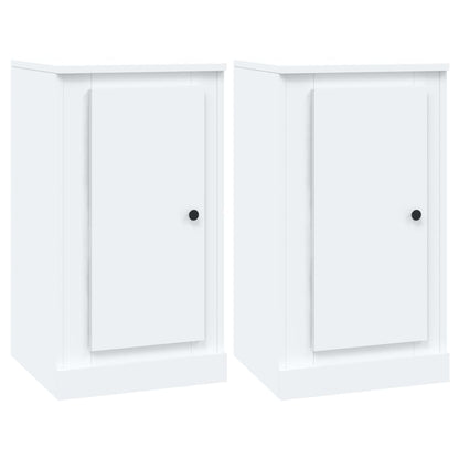 Twin Elegance: Dual White Engineered Wood Sideboards