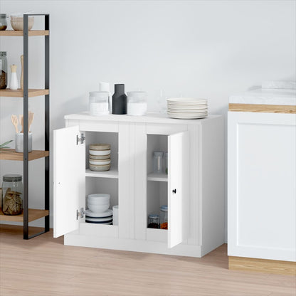 Twin Elegance: Dual White Engineered Wood Sideboards