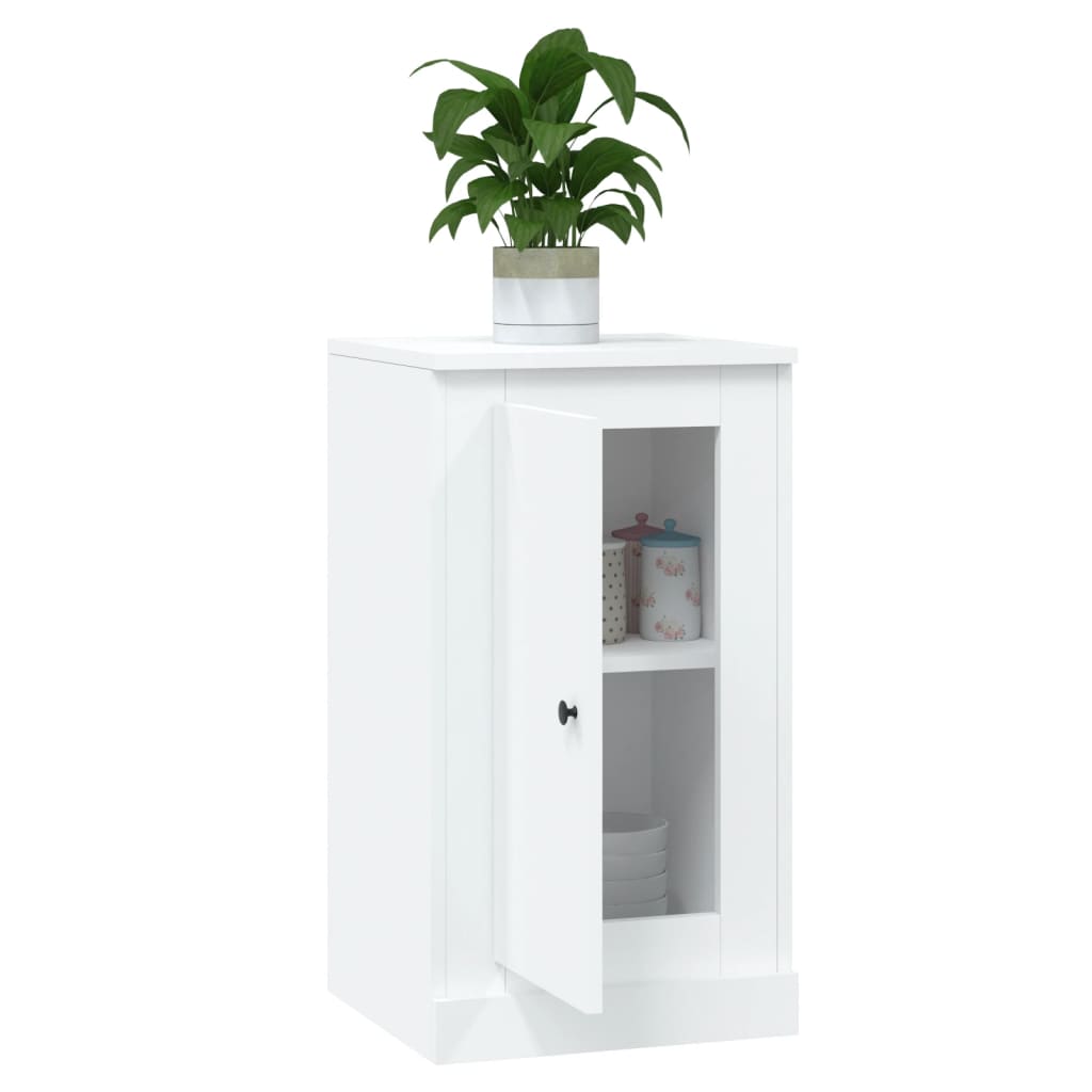 Twin Elegance: Dual White Engineered Wood Sideboards