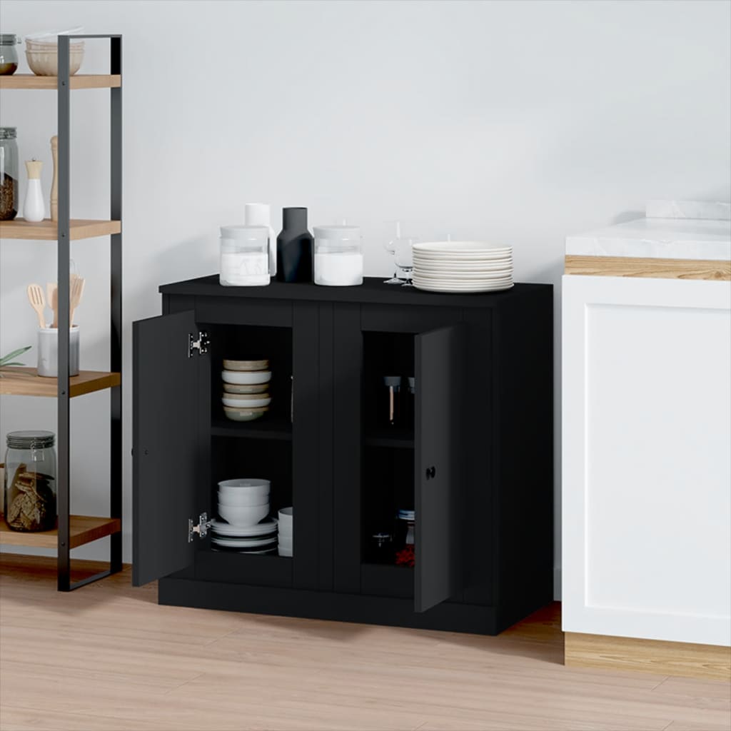 Twin Elegance: Dual White Engineered Wood Sideboards