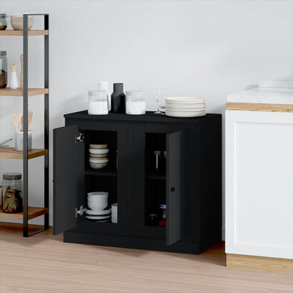 Twin Elegance: Dual White Engineered Wood Sideboards