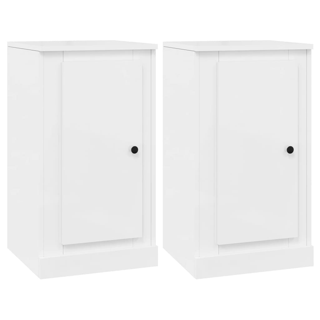Twin Elegance: Dual White Engineered Wood Sideboards
