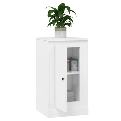 Twin Elegance: Dual White Engineered Wood Sideboards