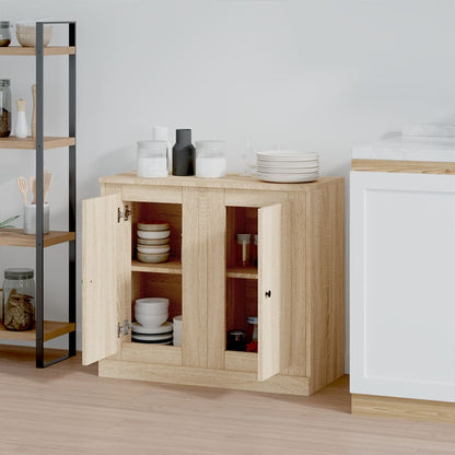 Sleek Duo: Set of 2 Sonoma Oak Engineered Wood Sideboard