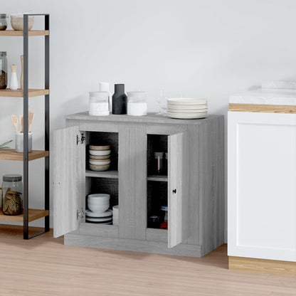 Sleek Duo: Set of 2 Sonoma Oak Engineered Wood Sideboard