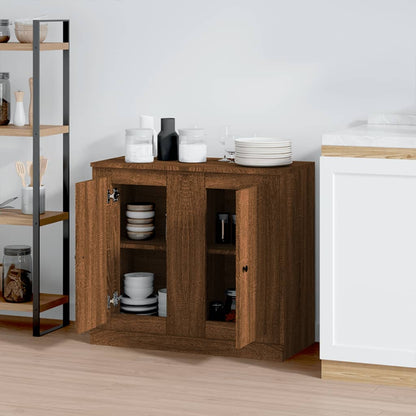 Sleek Duo: Set of 2 Sonoma Oak Engineered Wood Sideboard