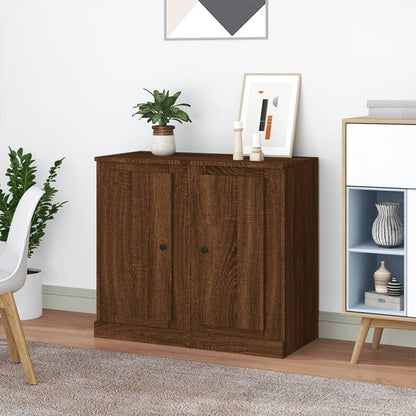 Sleek Duo: Set of 2 Sonoma Oak Engineered Wood Sideboard