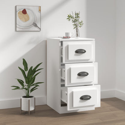 Elegant White Engineered Wood Sideboard - 36×35.5×67.5cm