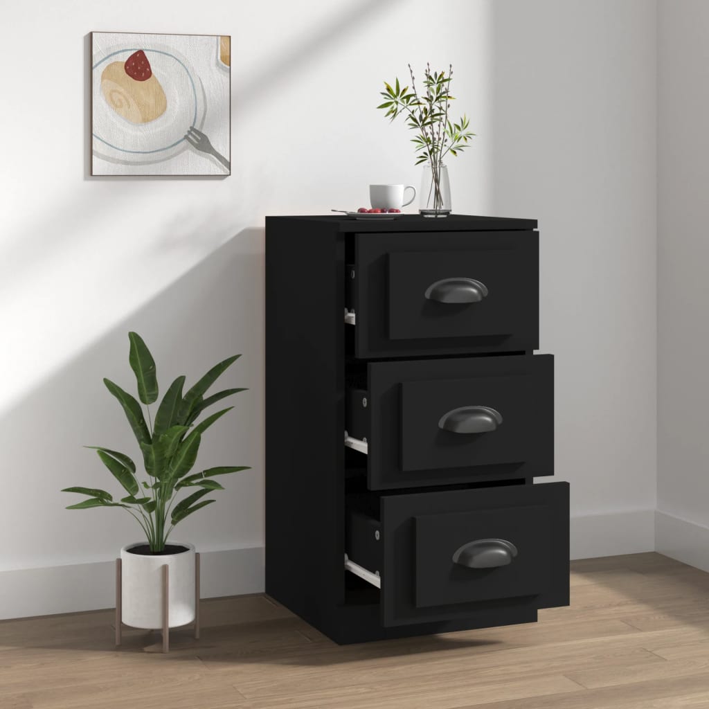 Elegant White Engineered Wood Sideboard - 36×35.5×67.5cm