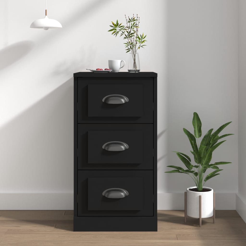 Elegant White Engineered Wood Sideboard - 36×35.5×67.5cm