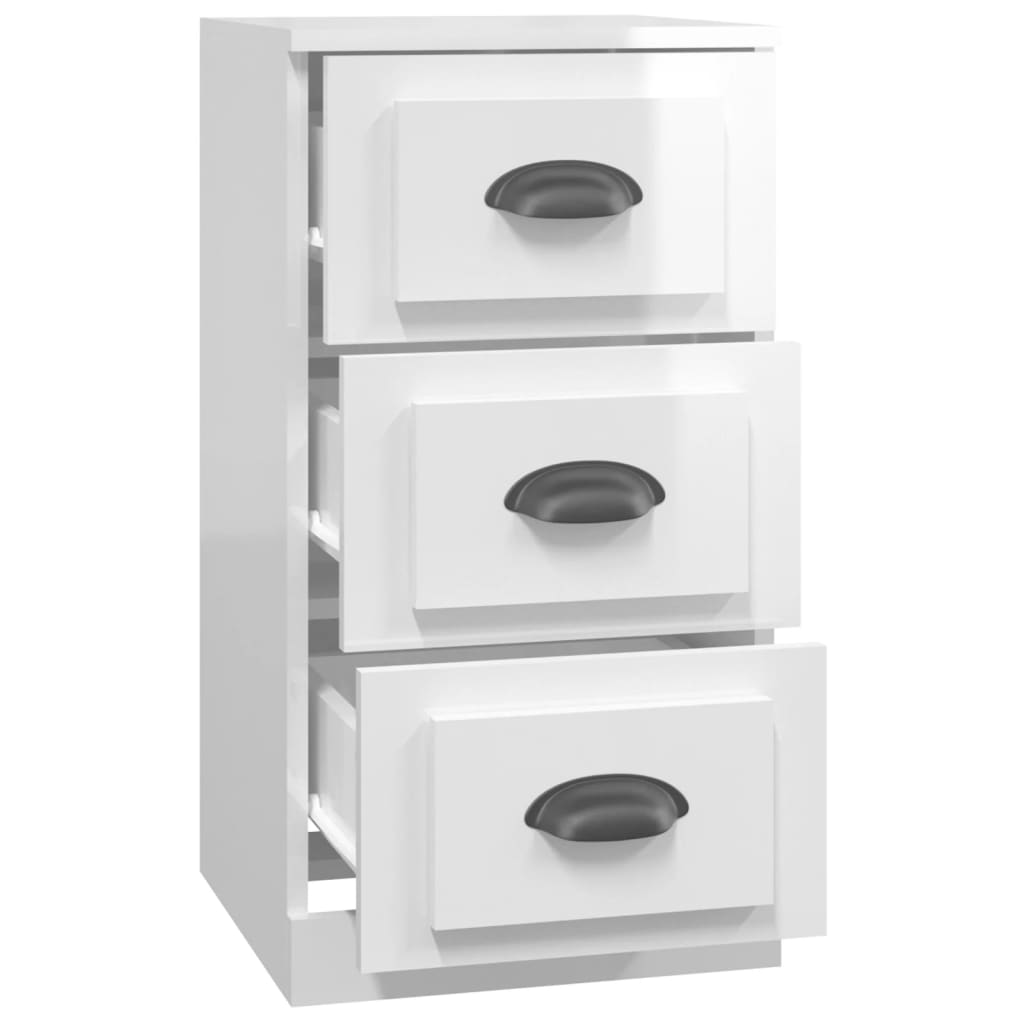 Elegant White Engineered Wood Sideboard - 36×35.5×67.5cm