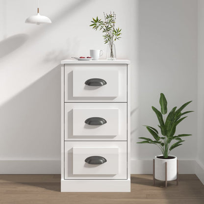 Elegant White Engineered Wood Sideboard - 36×35.5×67.5cm