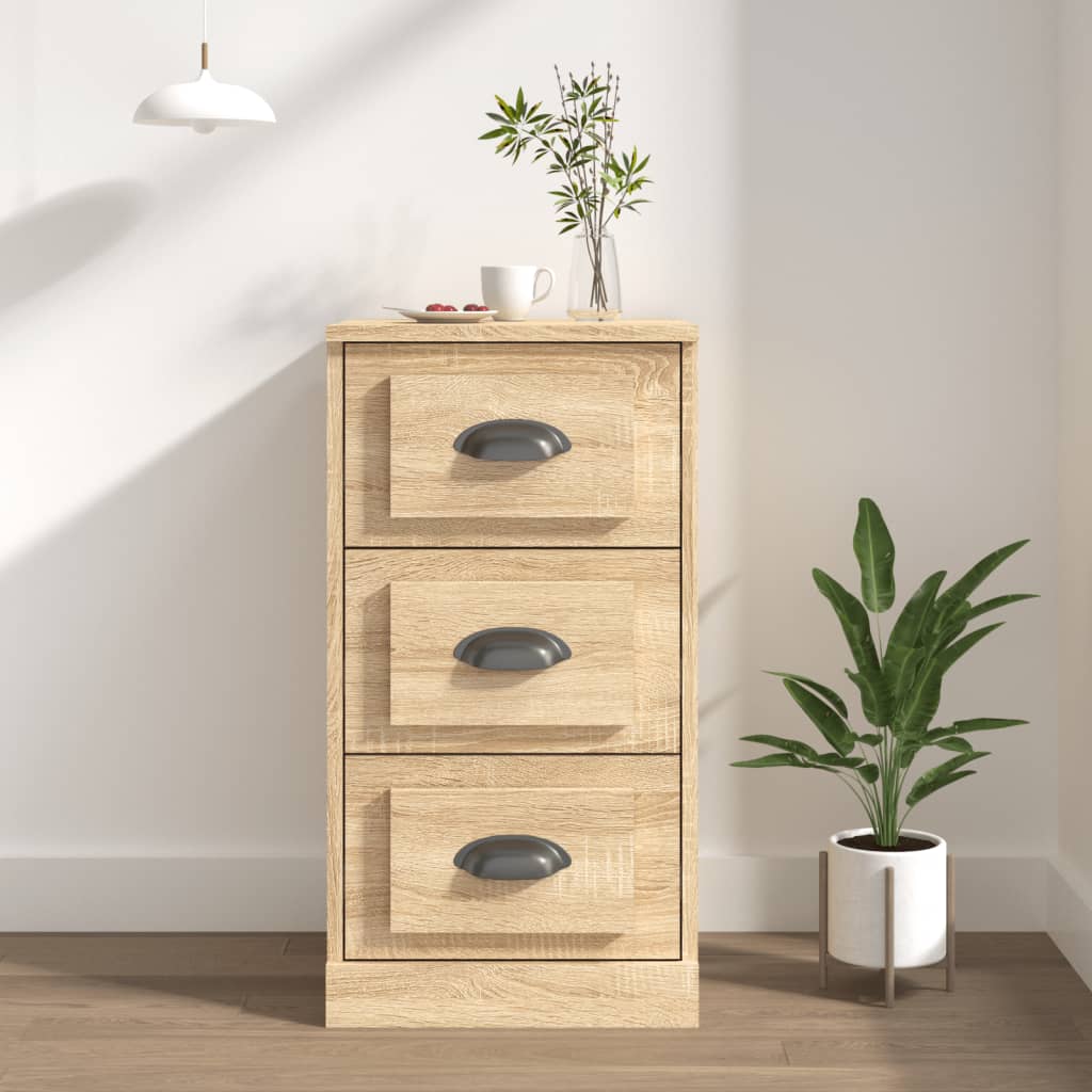 Elegant White Engineered Wood Sideboard - 36×35.5×67.5cm