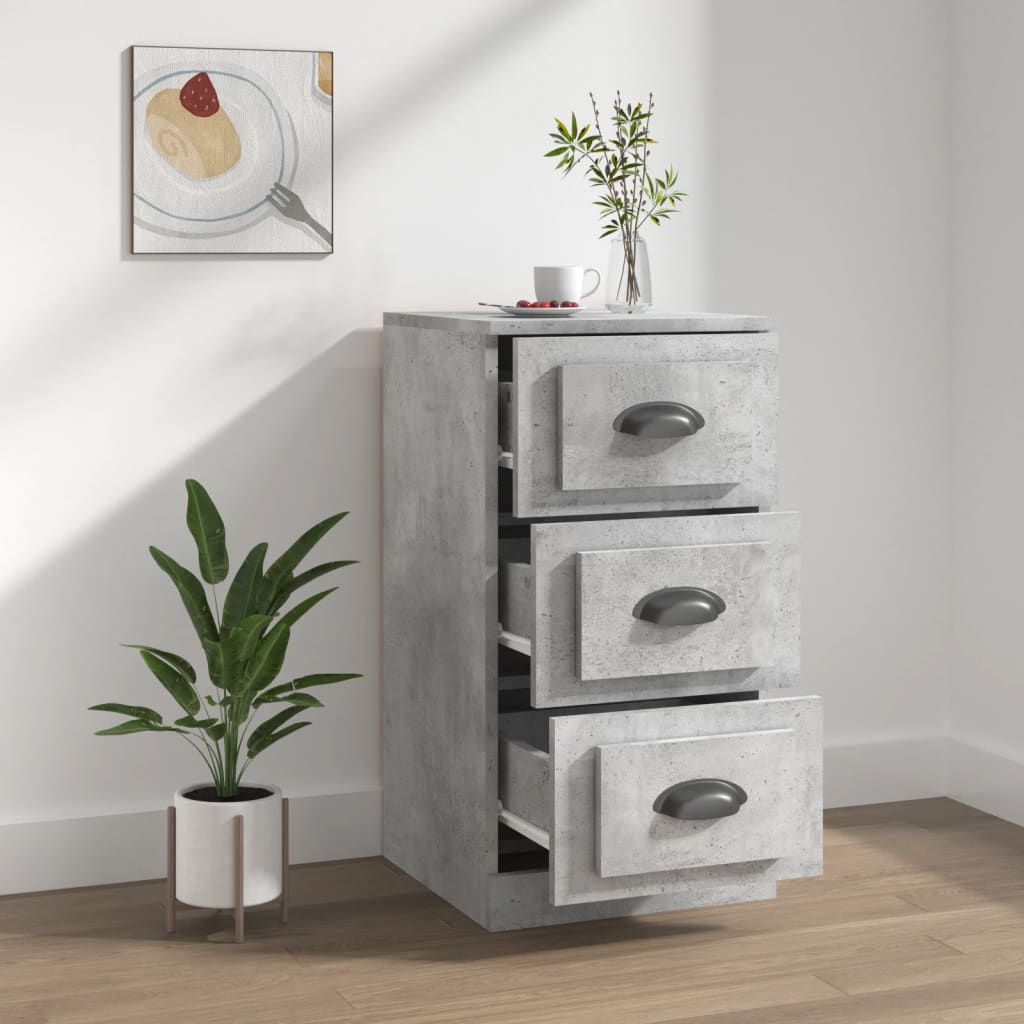 Elegant White Engineered Wood Sideboard - 36×35.5×67.5cm