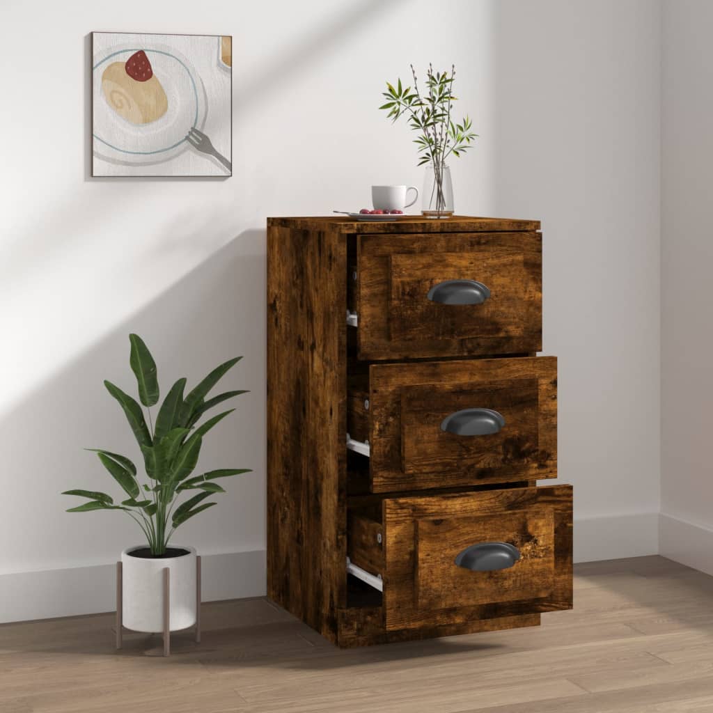 Elegant White Engineered Wood Sideboard - 36×35.5×67.5cm