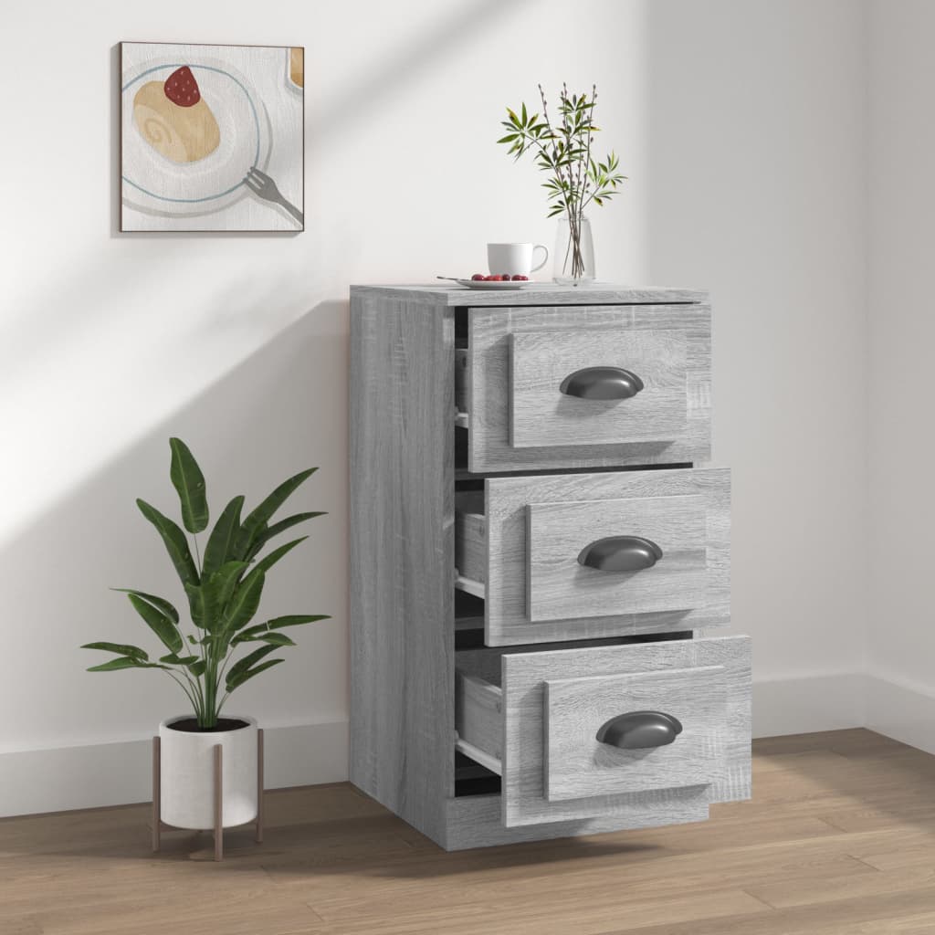 Elegant White Engineered Wood Sideboard - 36×35.5×67.5cm