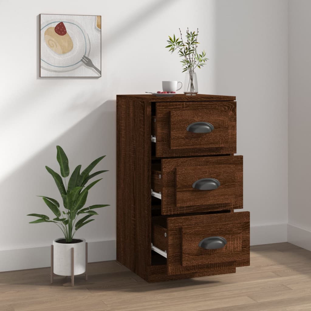 Elegant White Engineered Wood Sideboard - 36×35.5×67.5cm