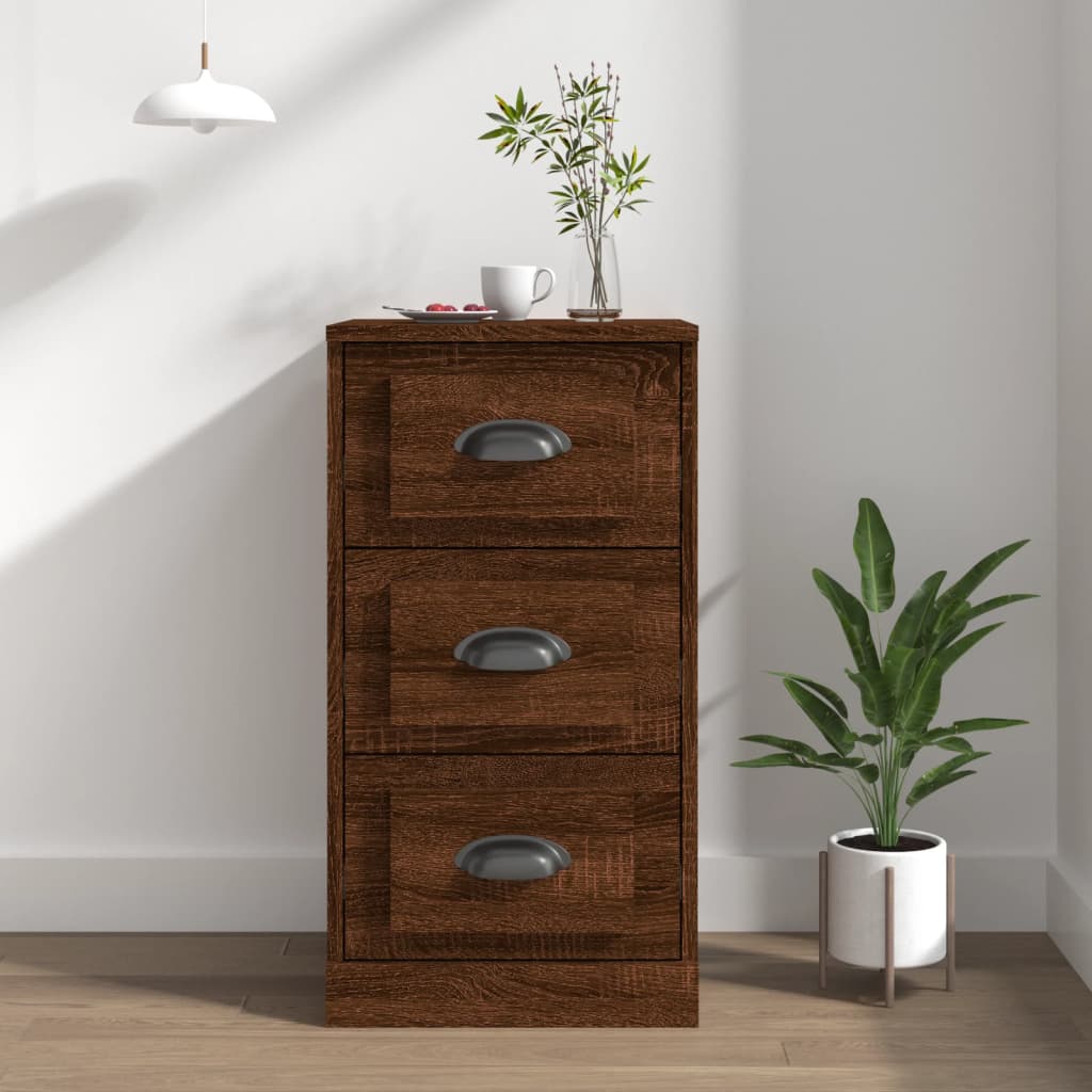 Elegant White Engineered Wood Sideboard - 36×35.5×67.5cm