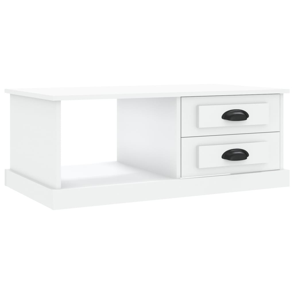 Luminous Minimalism: White Engineered Wood Coffee Table