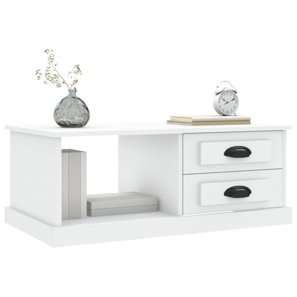 Luminous Minimalism: White Engineered Wood Coffee Table