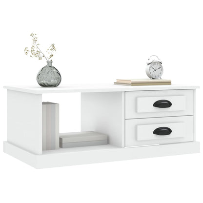 Luminous Minimalism: White Engineered Wood Coffee Table