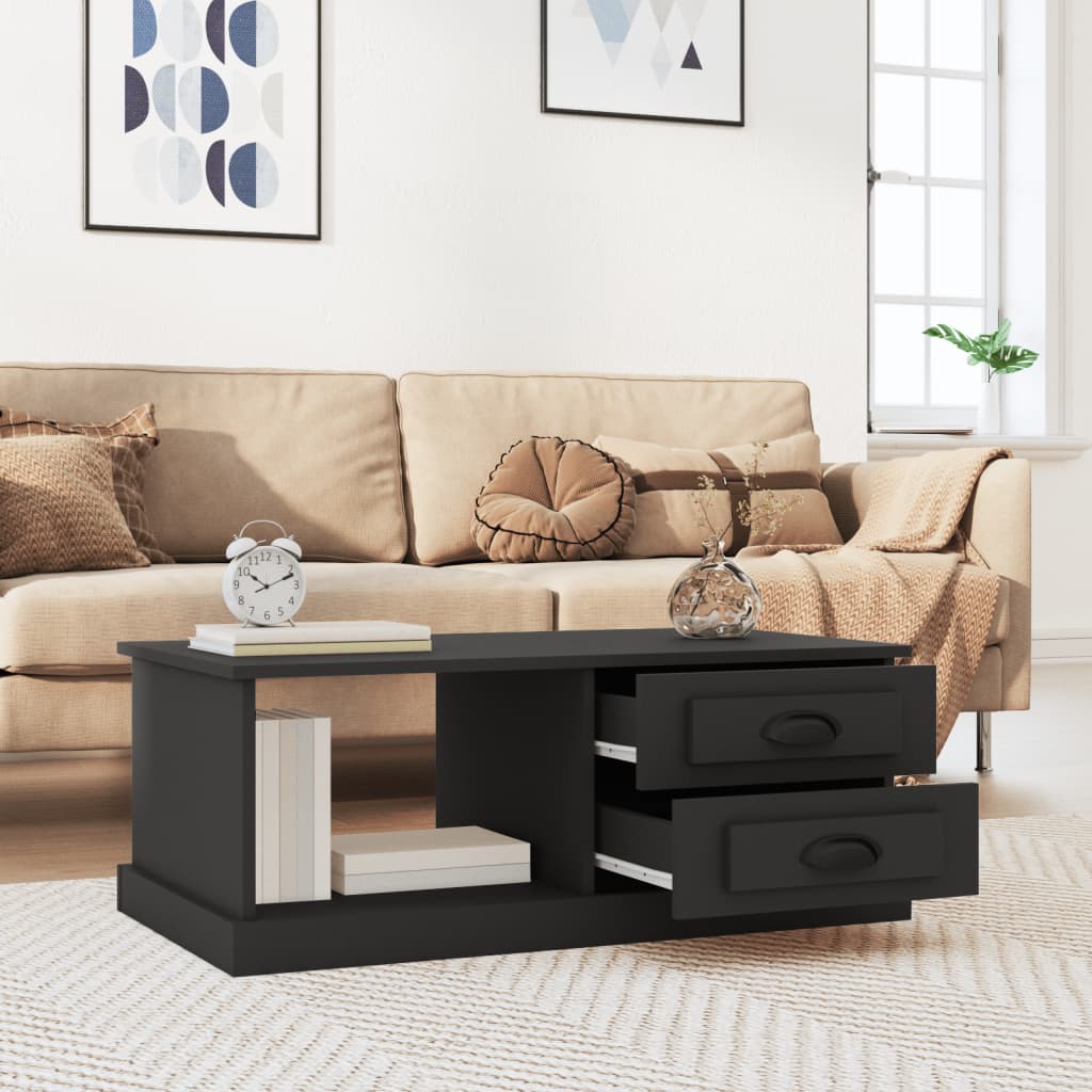 Luminous Minimalism: White Engineered Wood Coffee Table