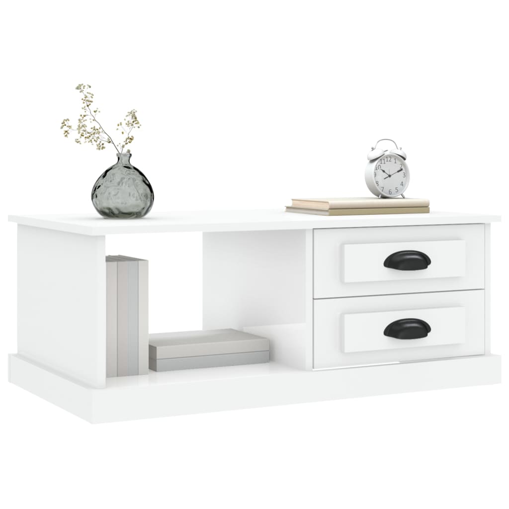 Luminous Minimalism: White Engineered Wood Coffee Table