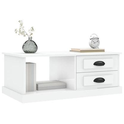 Luminous Minimalism: White Engineered Wood Coffee Table