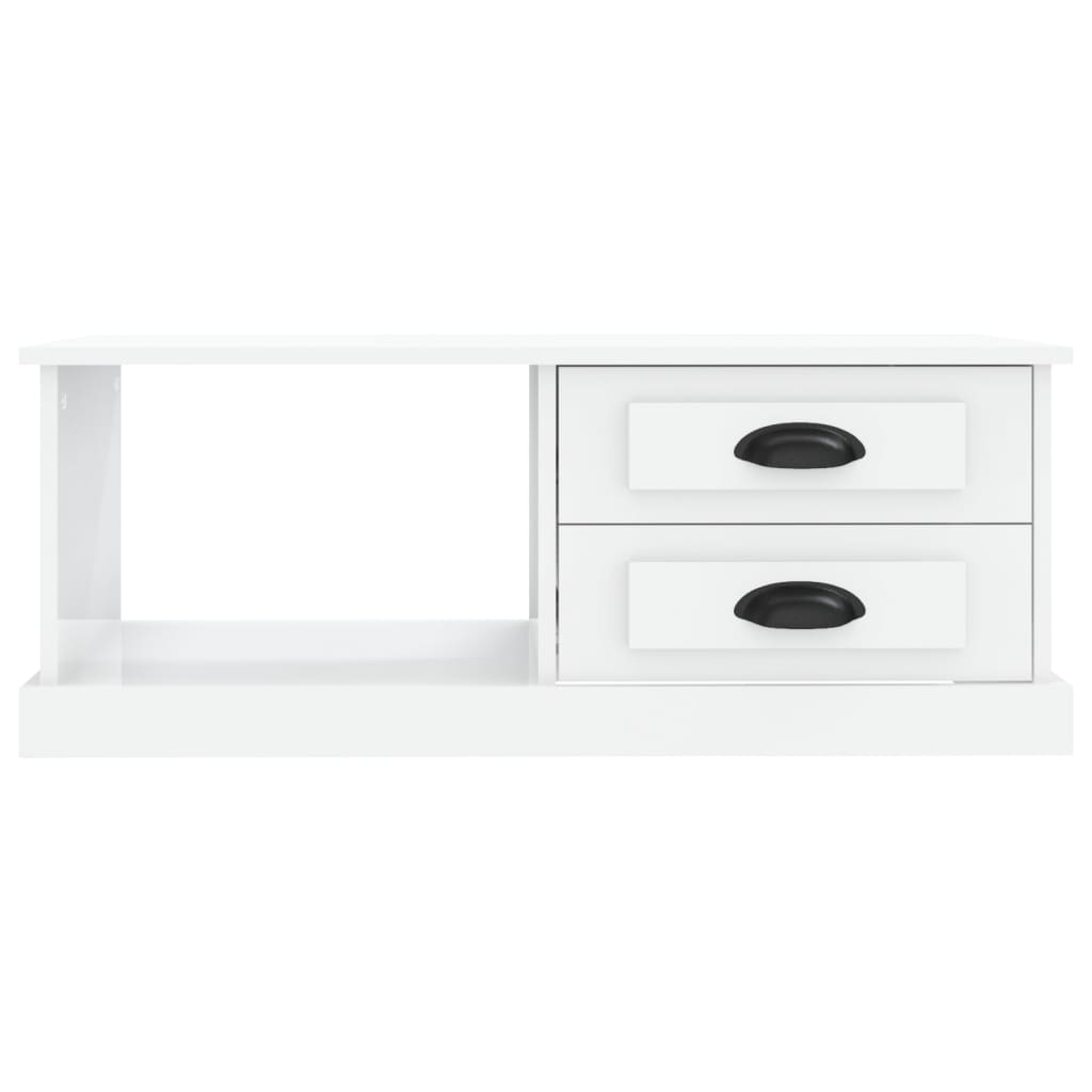 Luminous Minimalism: White Engineered Wood Coffee Table