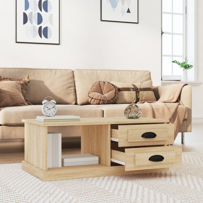 Luminous Minimalism: White Engineered Wood Coffee Table