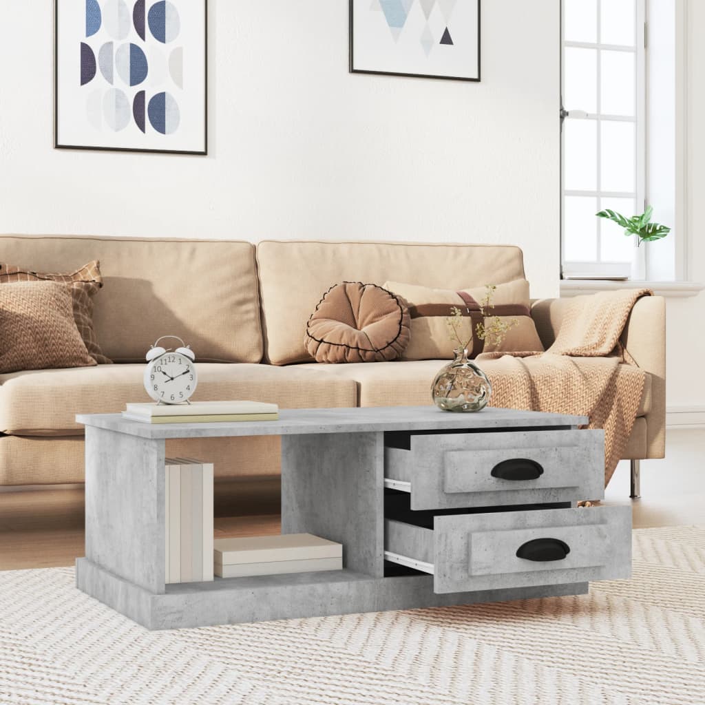 Luminous Minimalism: White Engineered Wood Coffee Table