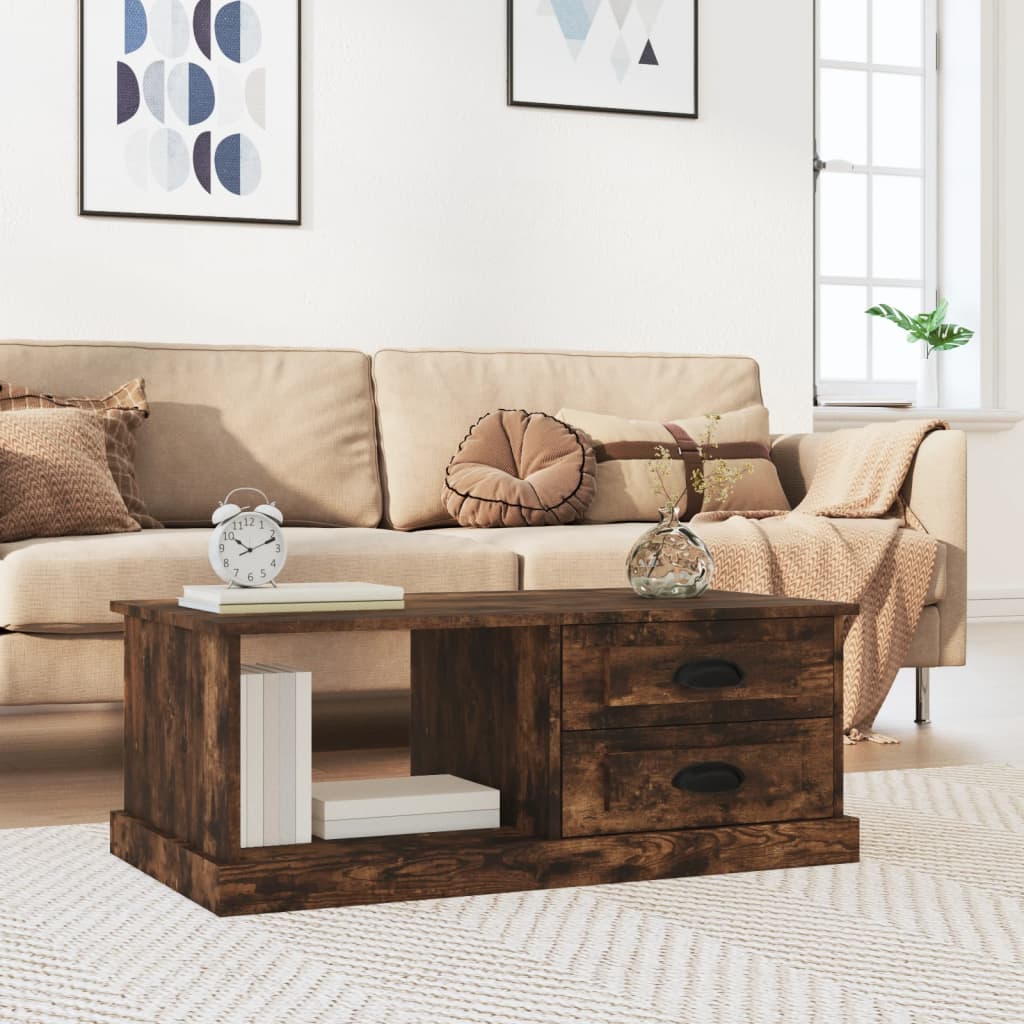 Luminous Minimalism: White Engineered Wood Coffee Table