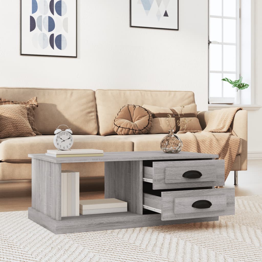 Luminous Minimalism: White Engineered Wood Coffee Table